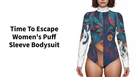 Time To Escape women&#039;s puff sleeve bodysuit by@Outfy