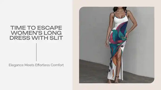 Time To Escape Women&#039;s Long Dress with Slit by@Outfy
