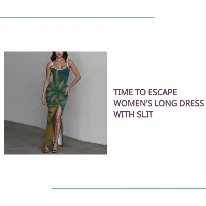 Time To Escape Women&#039;s Long Dress with Slit by@Outfy