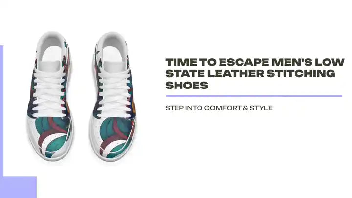 Time To Escape Men's Low State Leather Stitching Shoes by@Outfy