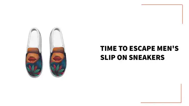 Time To Escape Men's Slip On Sneakers by@Outfy