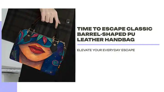 Time To Escape Classic Barrel-Shaped PU Leather Handbag by@Outfy