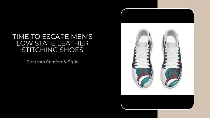 Time To Escape Men's Low State Leather Stitching Shoes by@Outfy