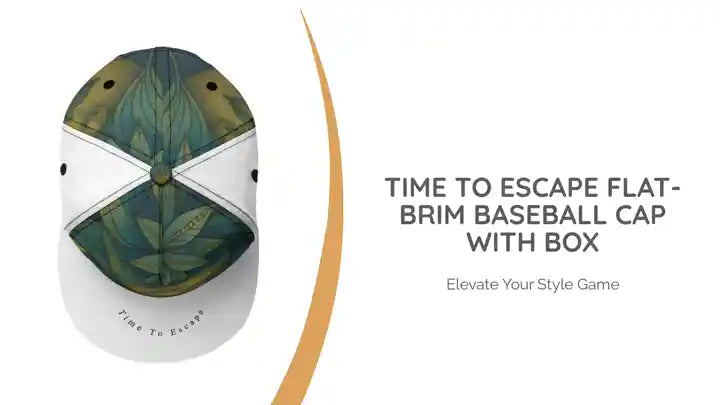 Time To Escape Flat-Brim Baseball Cap With Box by@Outfy